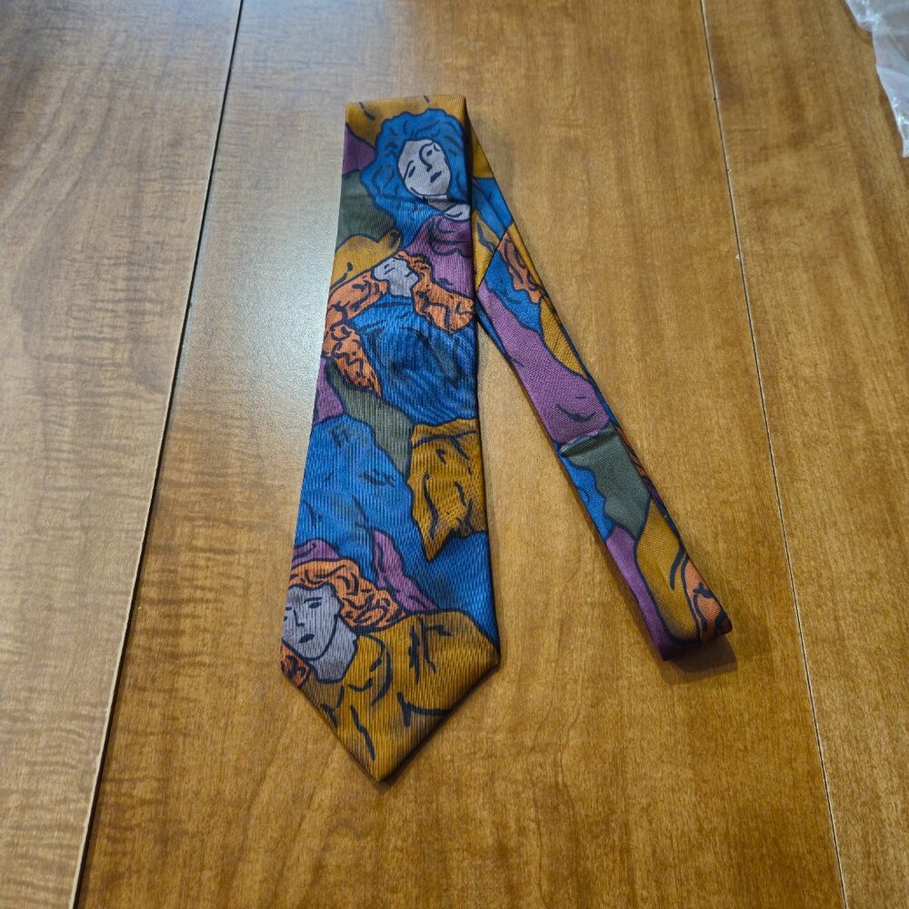 Halston III Silk Tie Italian Colorful - Picture 6 of 8